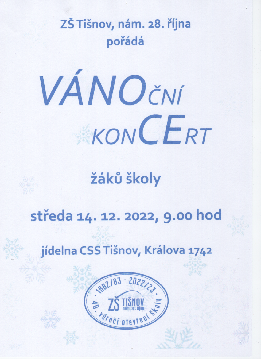 Pozvánka na Vánoční koncert